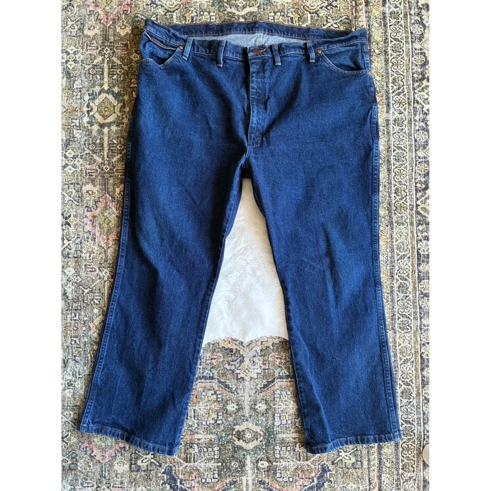 VTG‎ Wrangler Y2K Cowboy Cut Western Dark Bootcut Denim Jeans 46x30 947STR